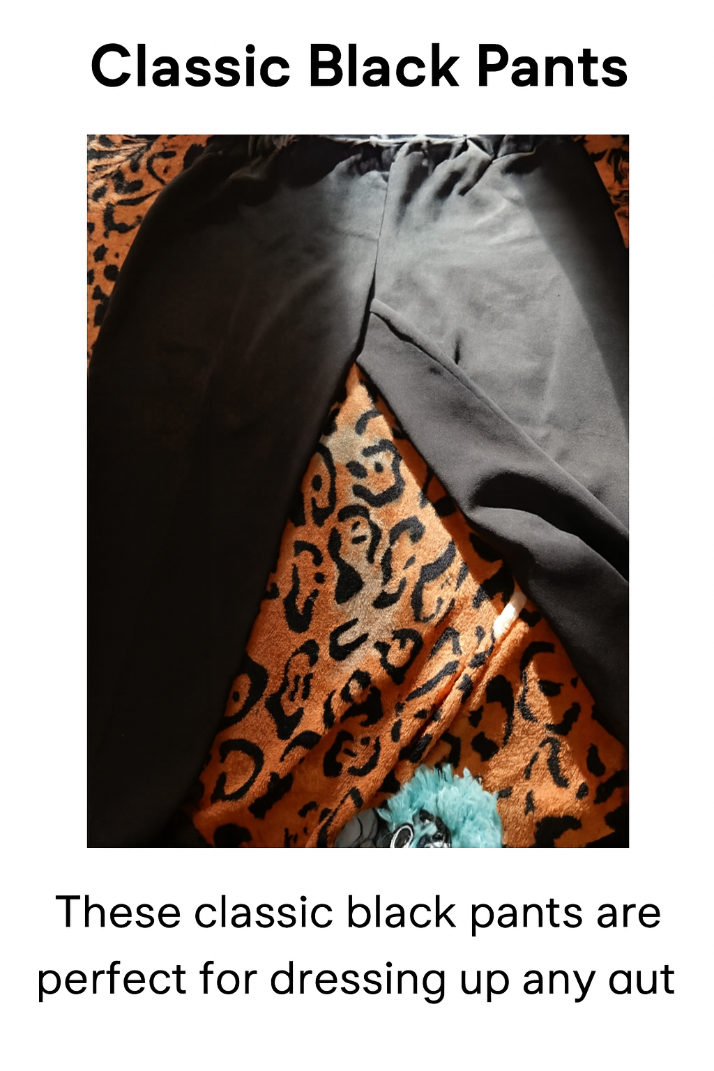 Classic Black Elastic-Waist Pants