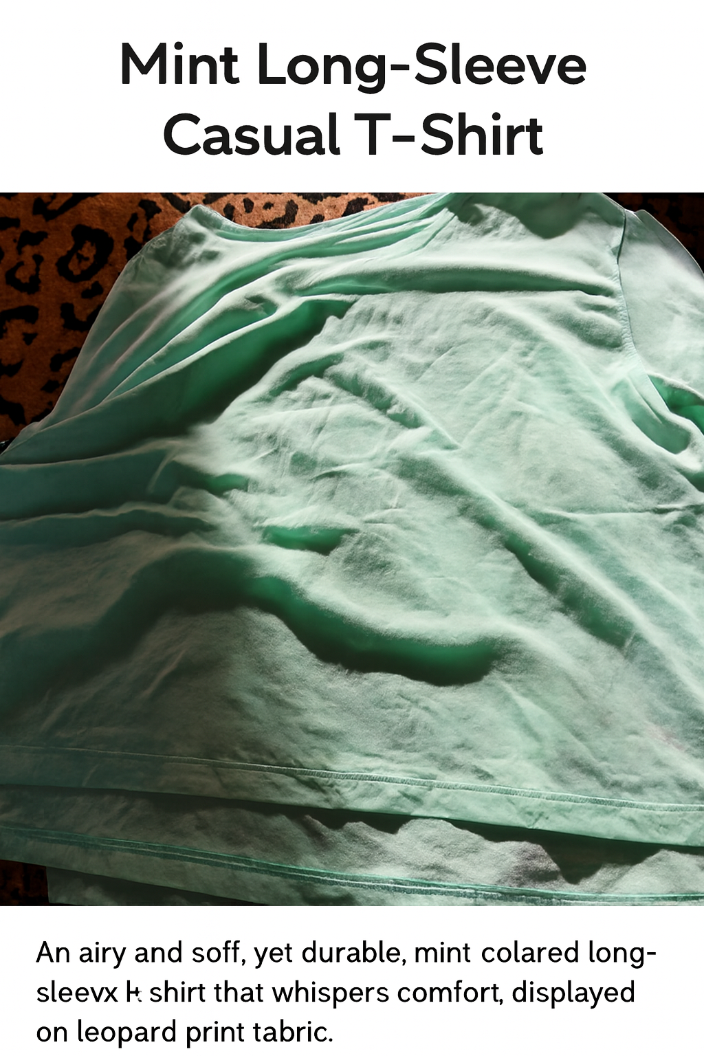 Mint Long-Sleeve Casual T-Shirt