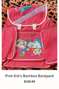 Vintage 90s Pink Cartoon Backpack – Panda & Penguin Edition