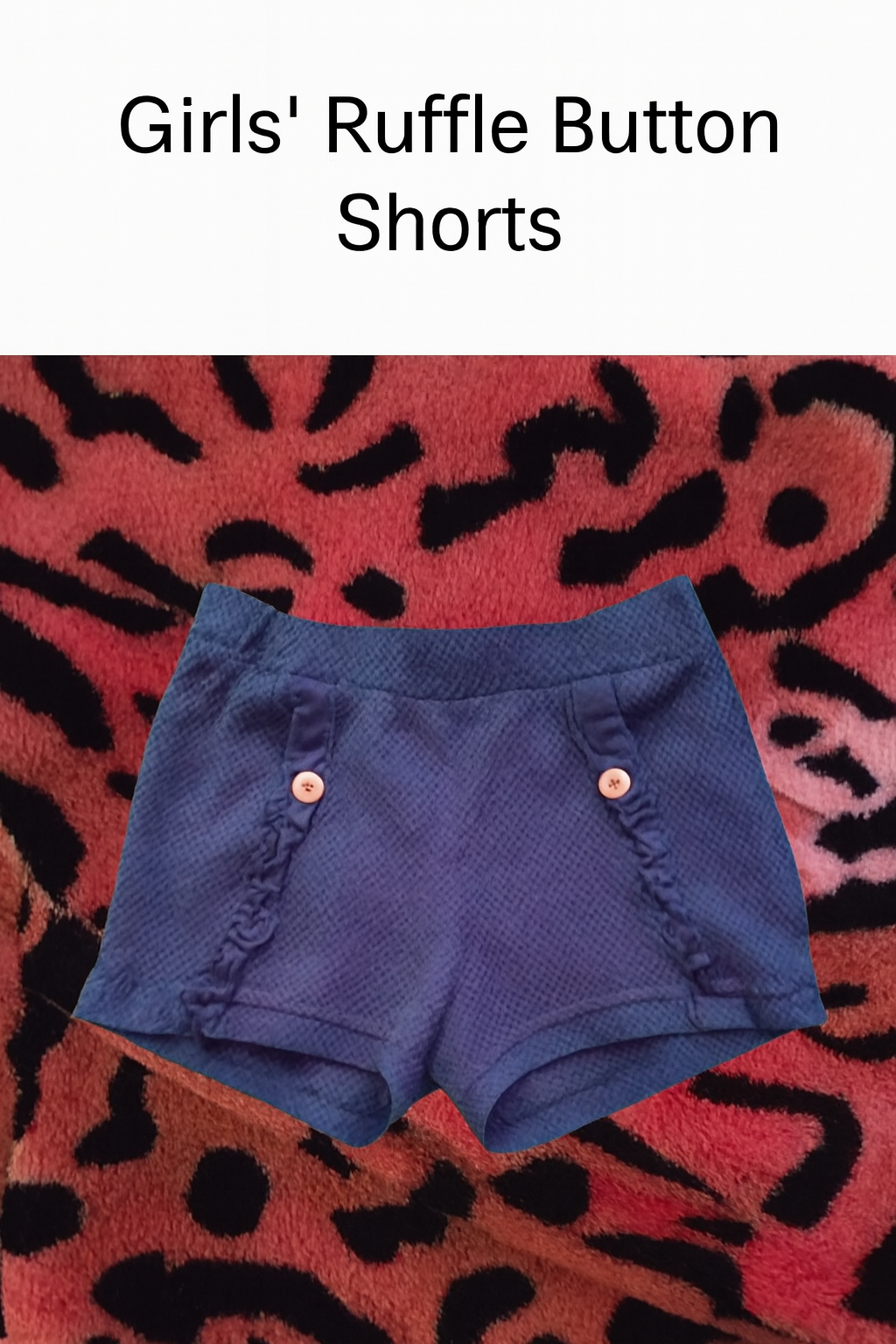 Purple Waffle‑Knit Ruffle Shorts