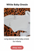 White Long‑Sleeve Baby Onesie