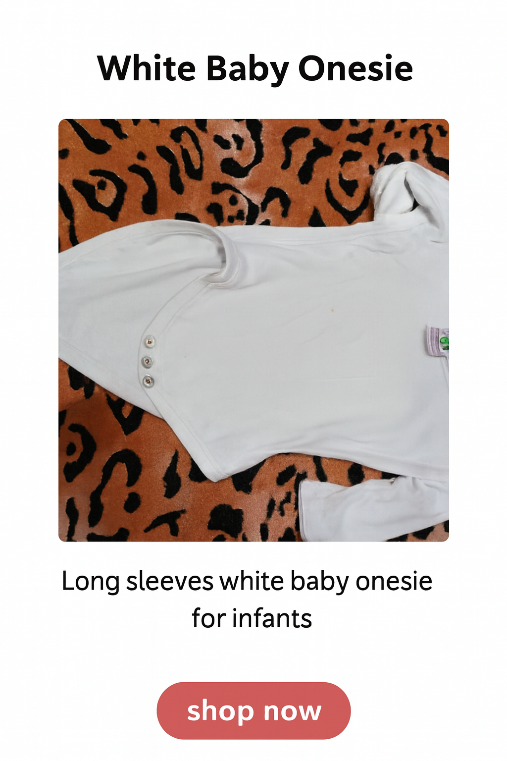 White Long‑Sleeve Baby Onesie