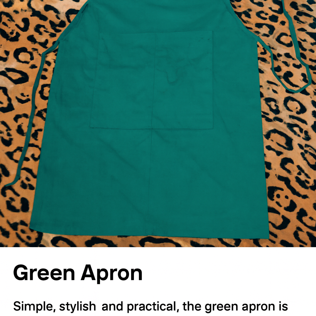 Classic Green Apron – Durable Cotton with Handy Pocket