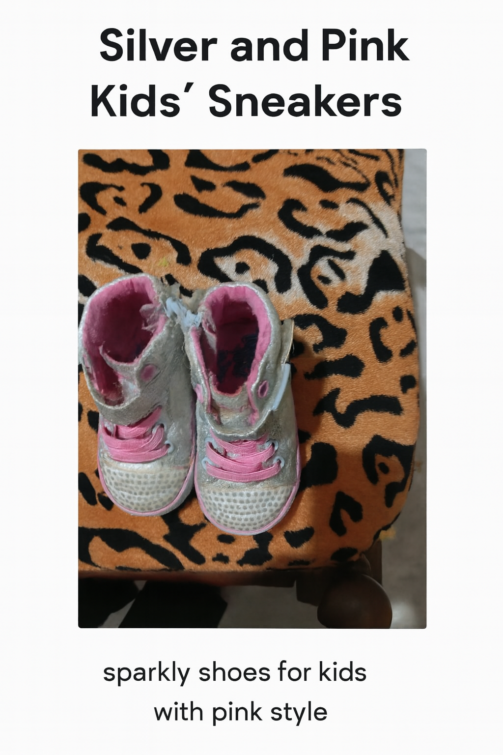 Sparkly Silver & Pink Toddler Sneakers