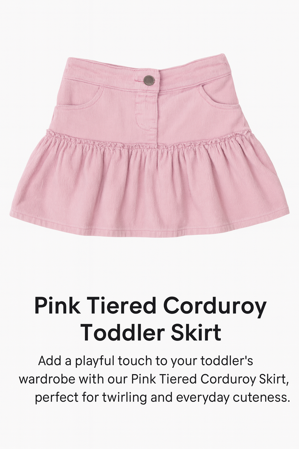 Pink Corduroy Tiered Skirt