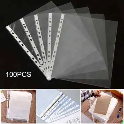 A4 Plastic Punched Pockets – Protect &amp; Organize Your Documents - Gozo Thrift Shop