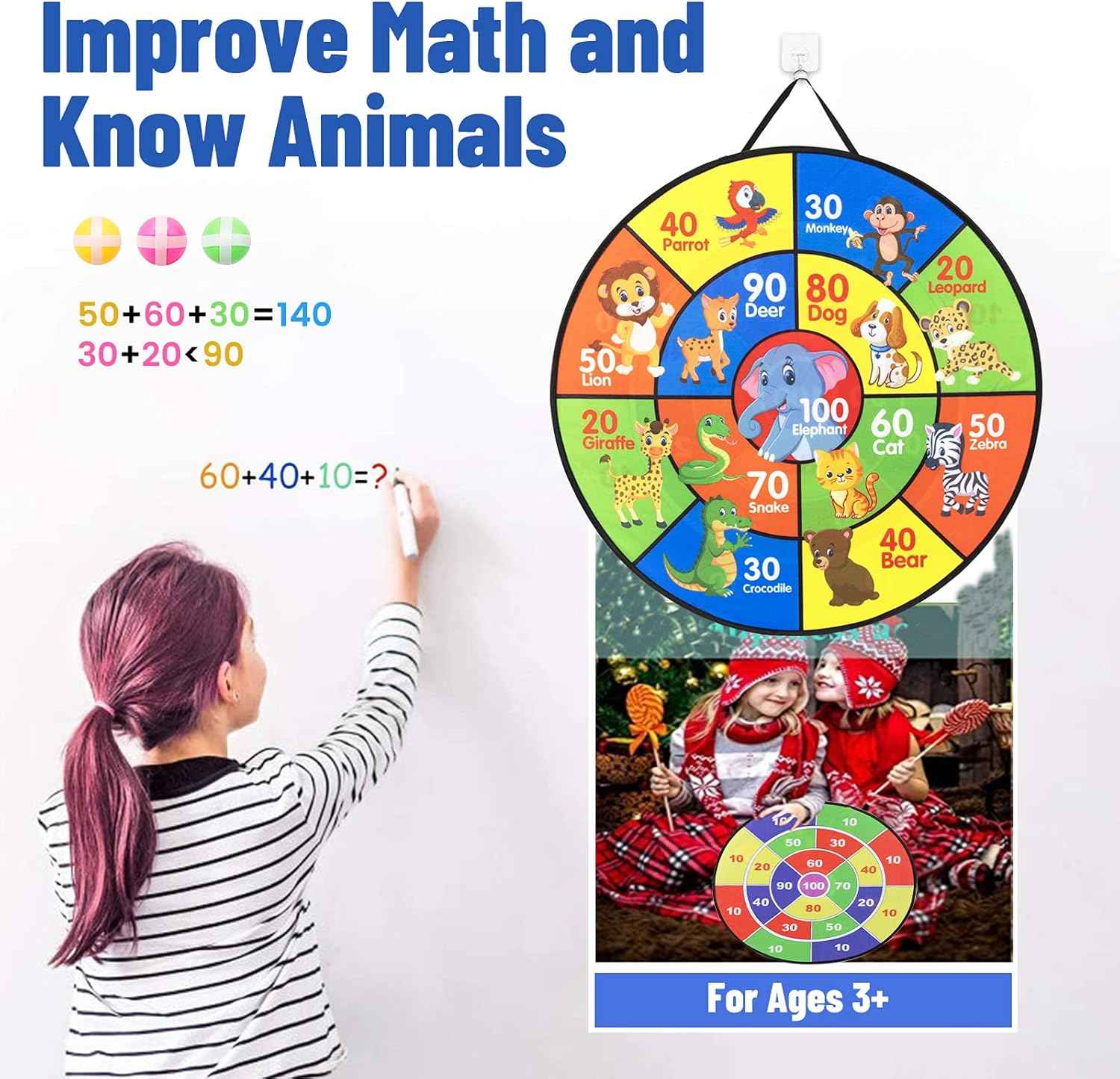 Animal Dart Board Game with Soft Balls – Kids’ Safe Indoor Play