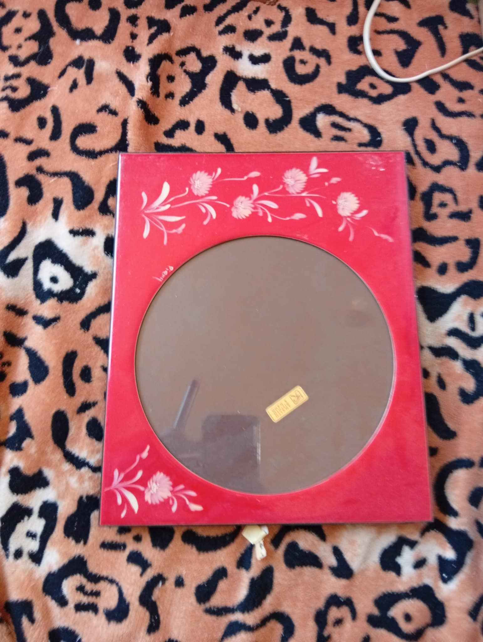 Red Floral Decorative Mirror