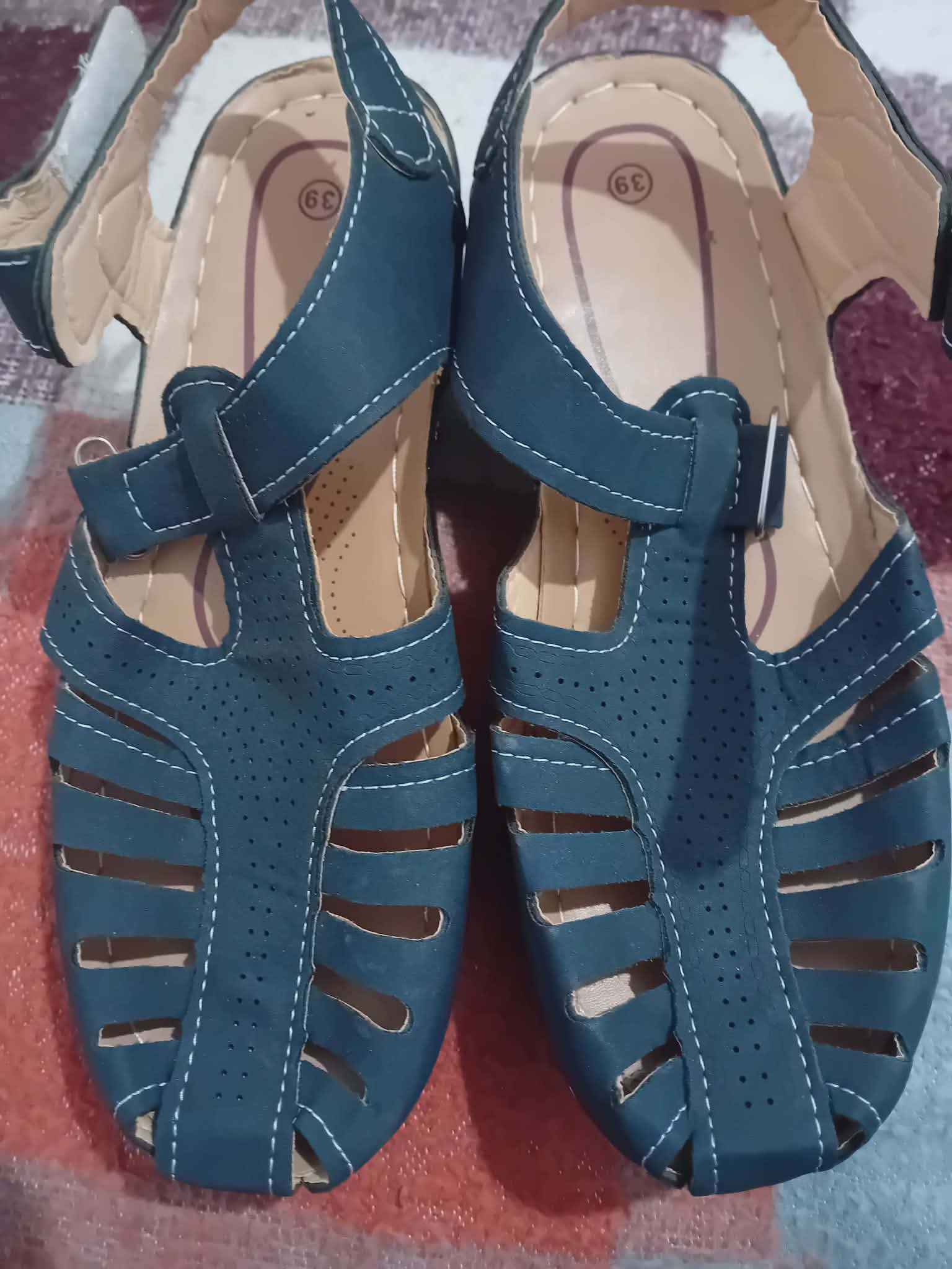 Azure Breeze Sandals – Open-Toe Ease with Stitch Detail