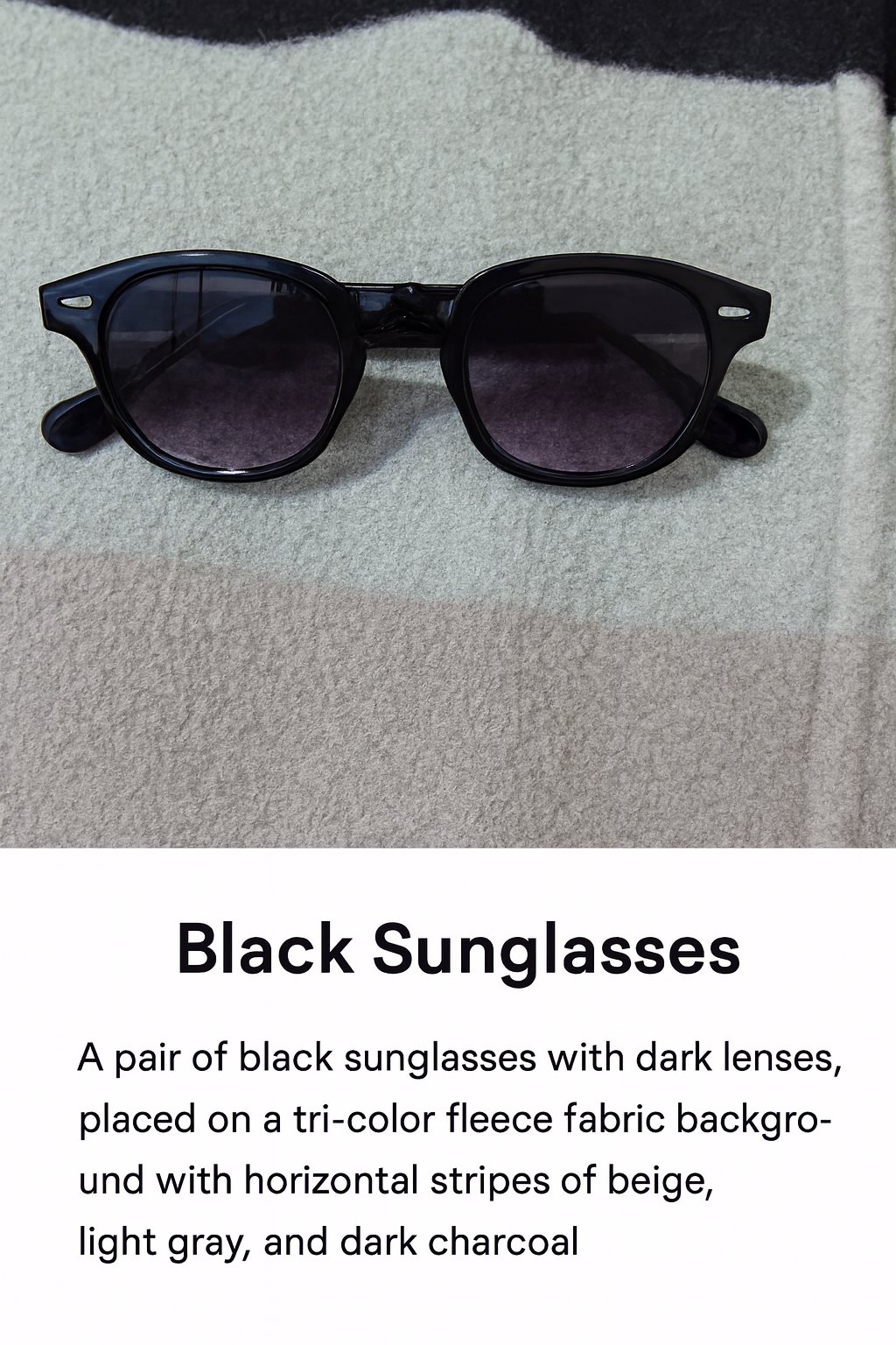 Classic Black Round Sunglasses with Gradient Lenses