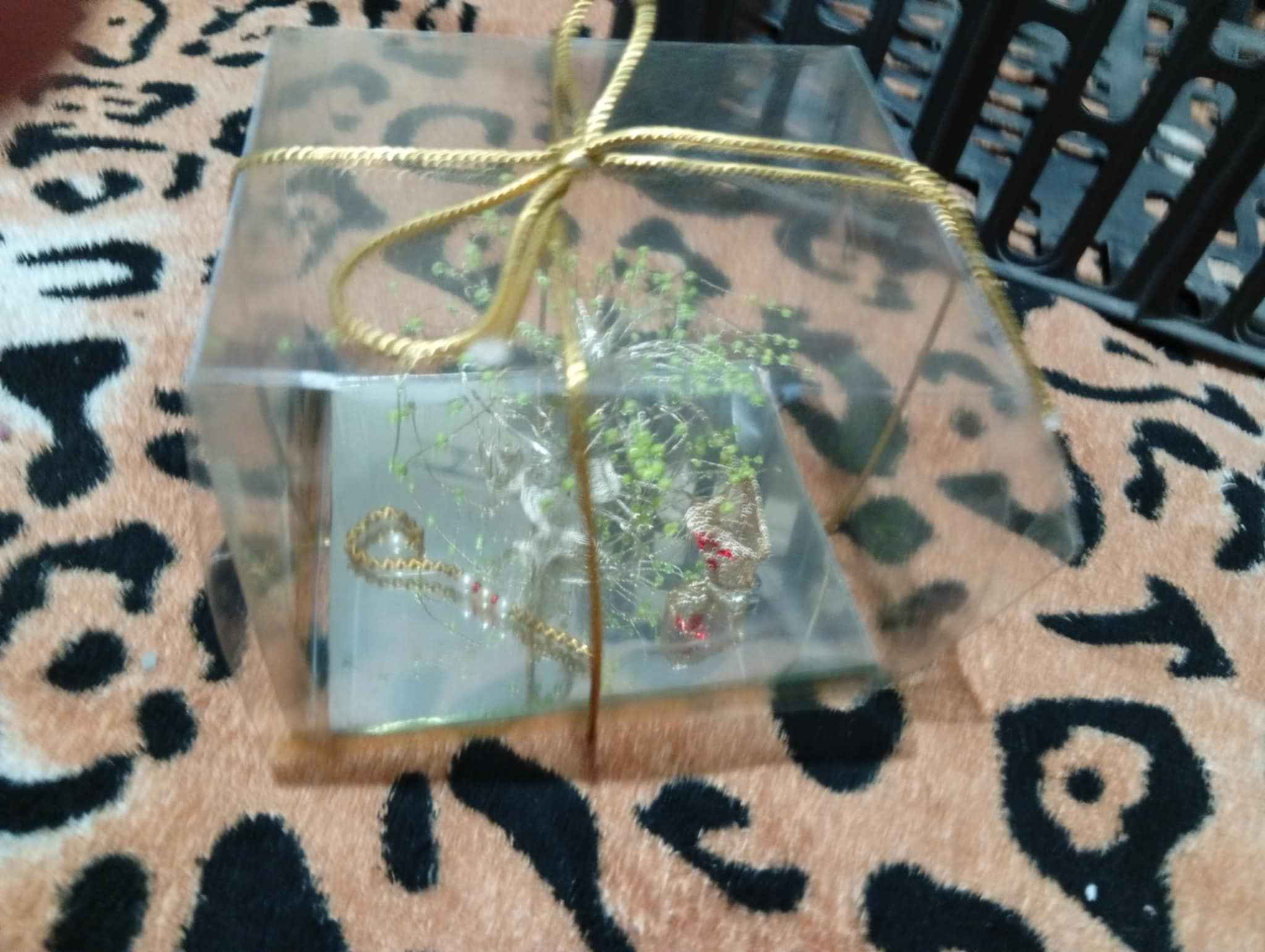 Elegant Gift Box Keepsake with Gold Cord