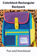 Colorblock Kids' Backpack – “Brick Life in World” Design
