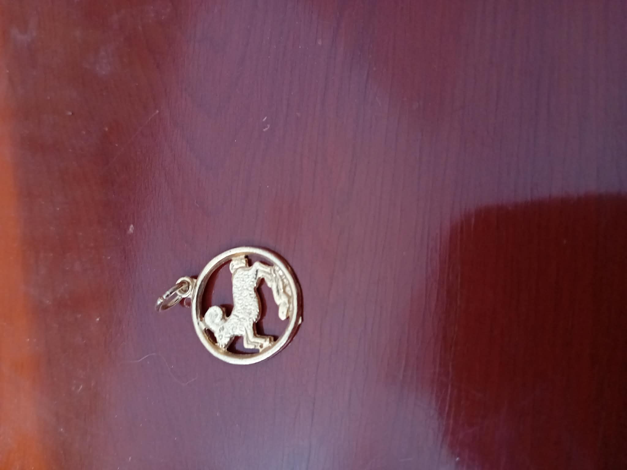 Zodiac Monkey Pendant – Gold-Toned Horoscope Charm