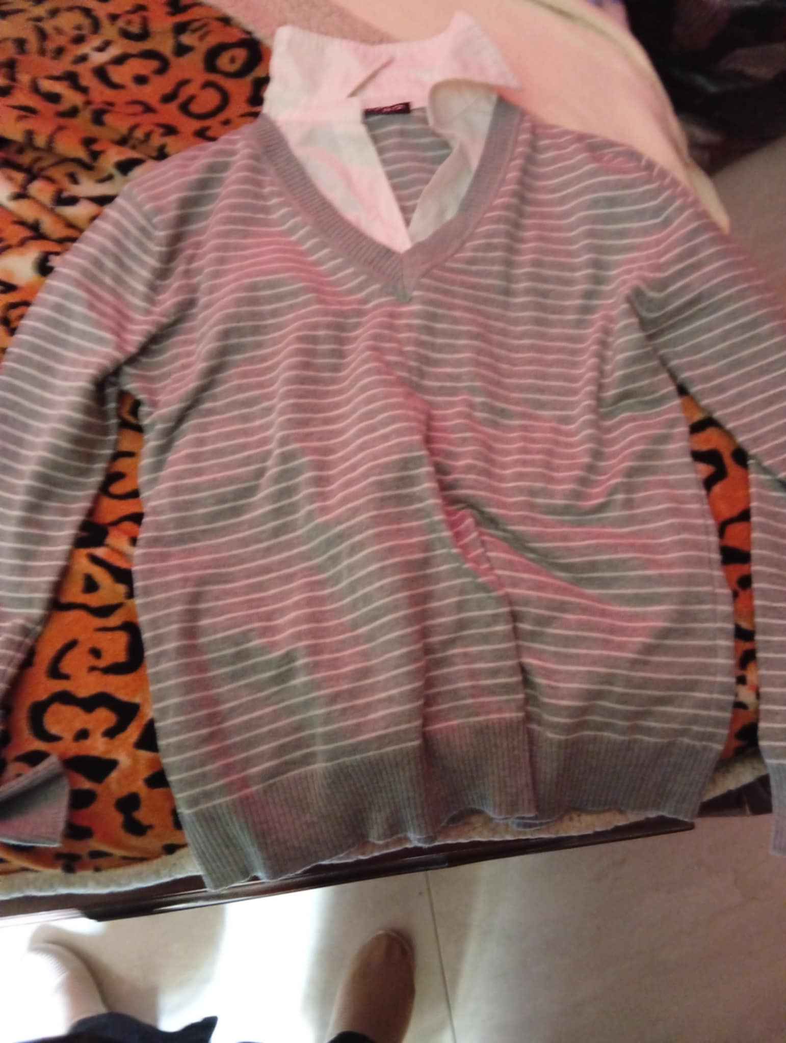 Boys’ Layered V‑Neck Sweater & Collared Shirt Set