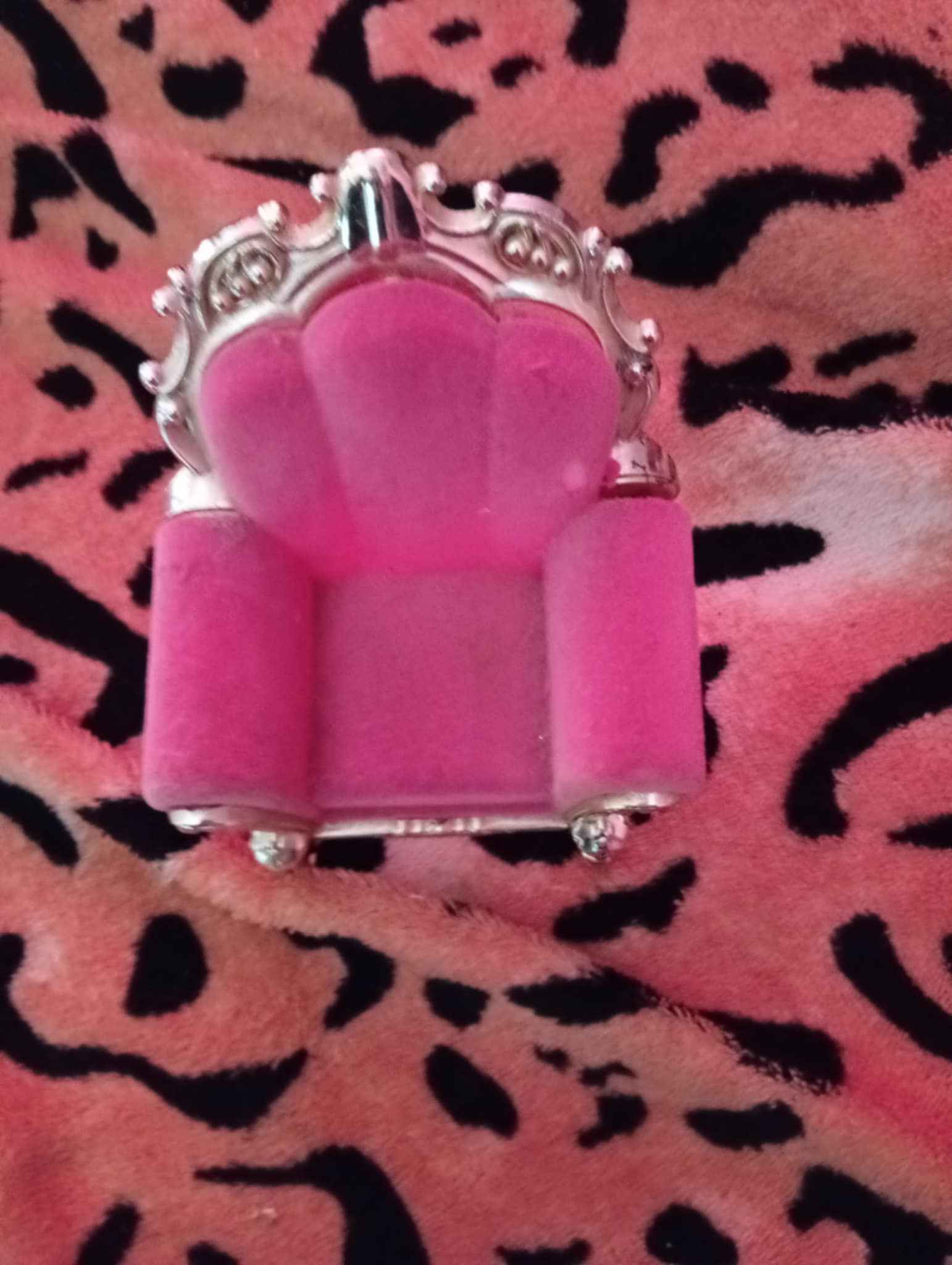 Mini Royal Pink Chair with Crown Backrest