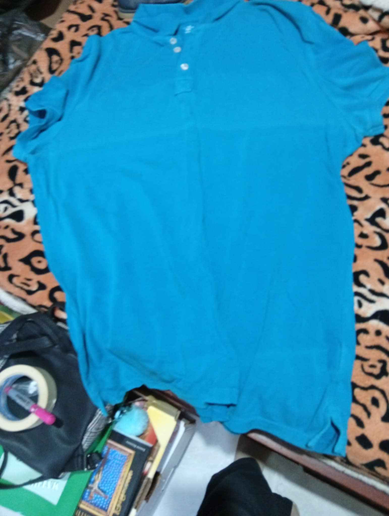 Bright Blue Polo Shirt – Classic 3‑Button Cotton Blend