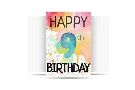 9th Birthday Card – Celebrate Nine Years of Fun - Gozo Thrift Shop