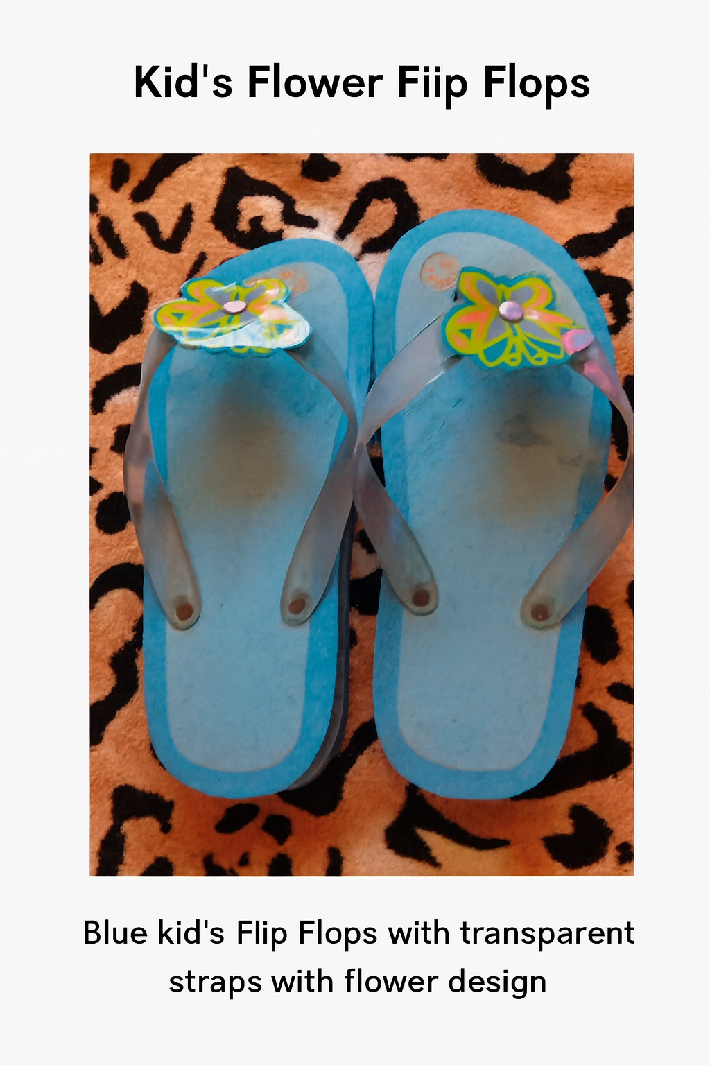 Kids’ Blue Flower Flip‑Flops