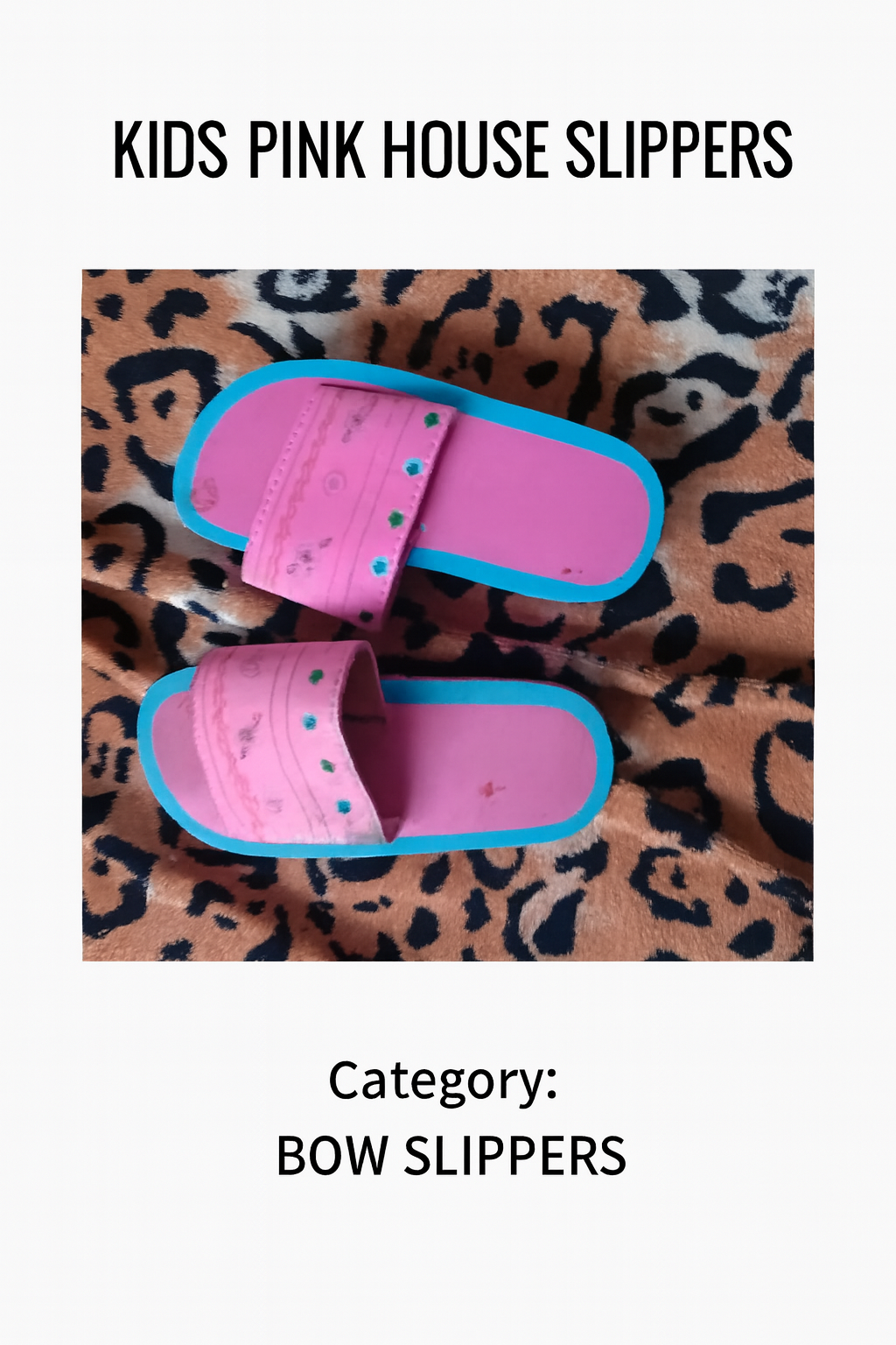 Kids Pink Open-Toe Slippers