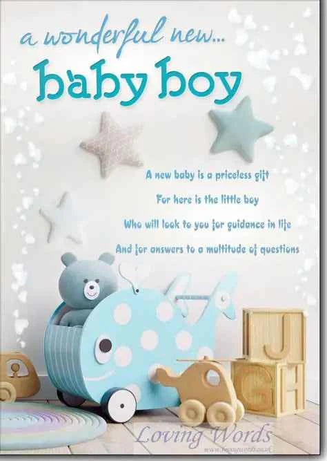 Baby Boy Card – Celebrate His Arrival" - Gozo Thrift Shop