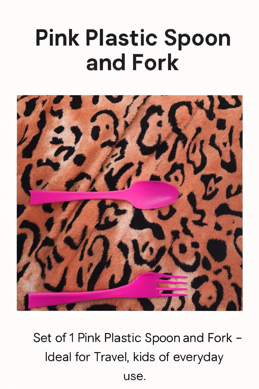 Pink Plastic Spoon & Fork Set – Travel‑Friendly & Kid‑Safe