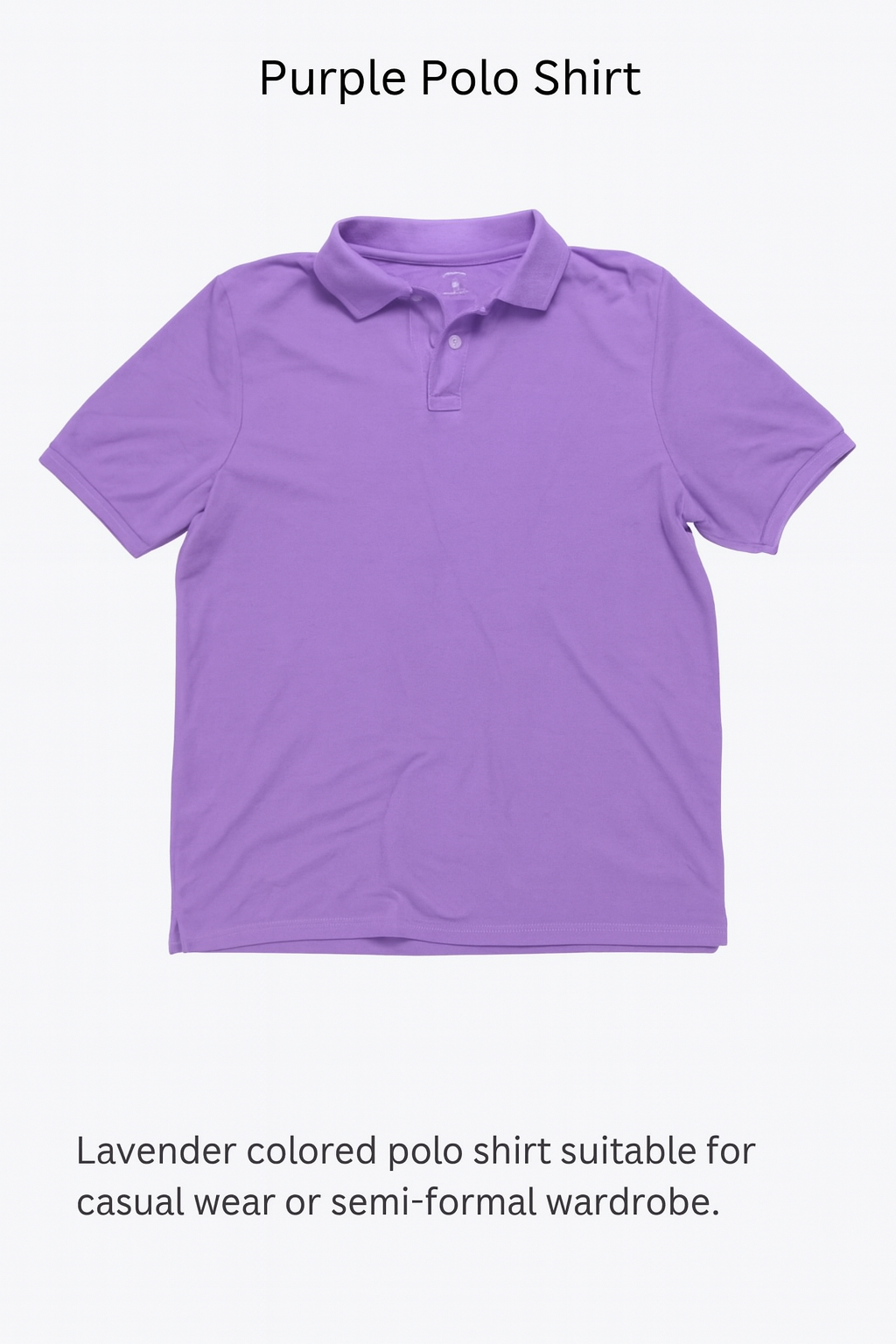 Lavender Polo Shirt – Casual & Semi‑Formal Cotton Blend