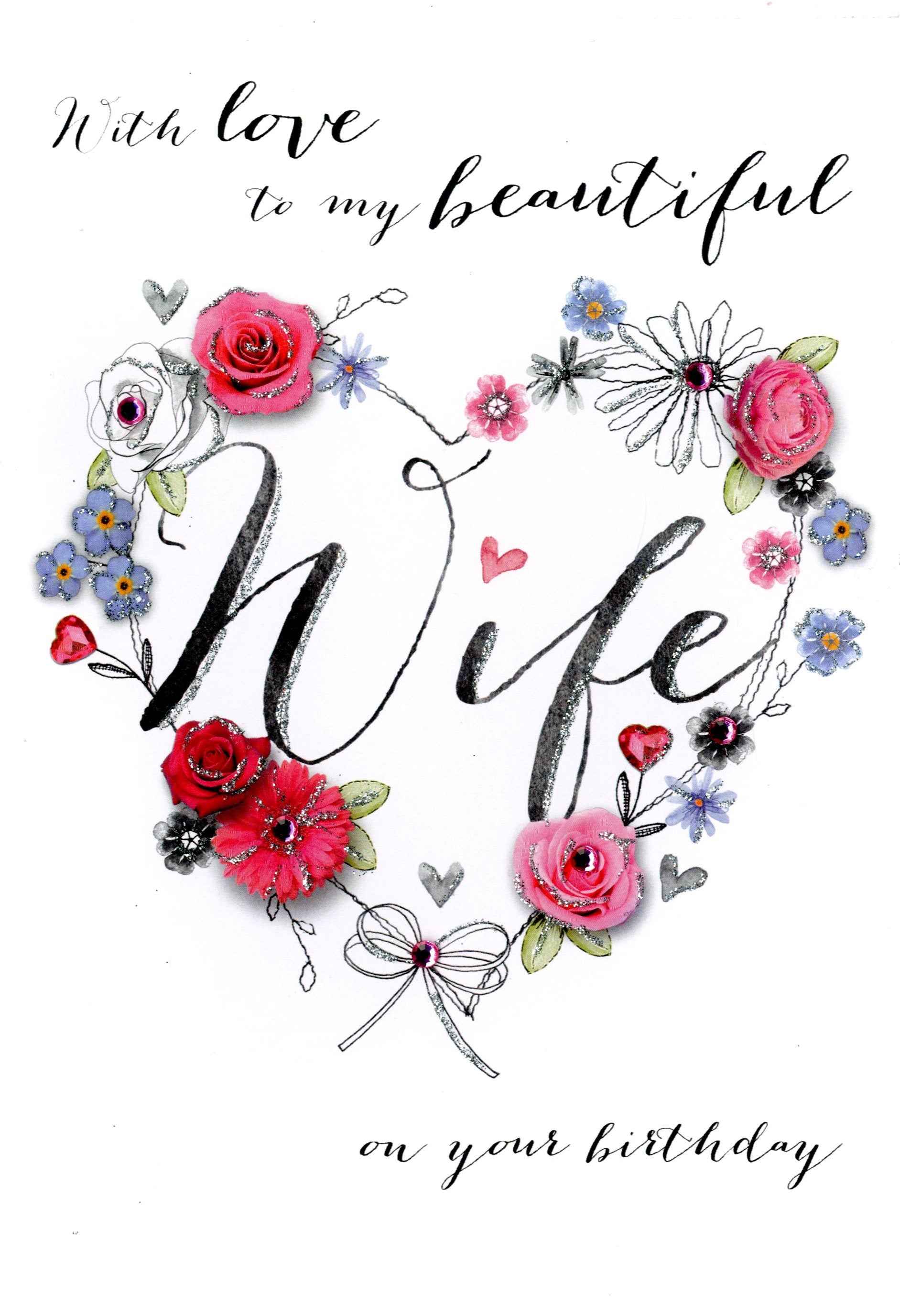 Birthday Card for Wife – Love in Every Word" - Gozo Thrift Shop