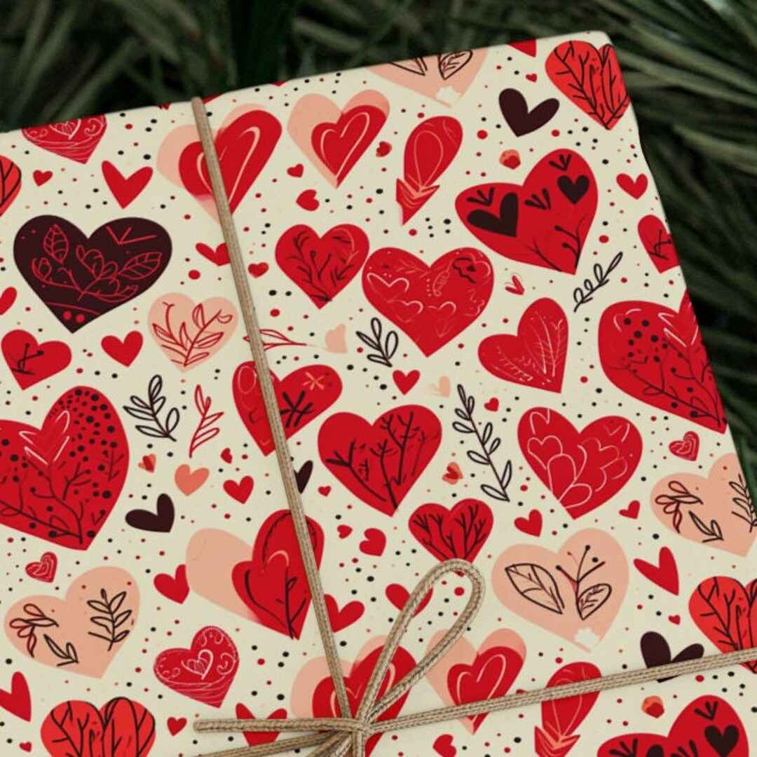 Romantic love wrapping paper